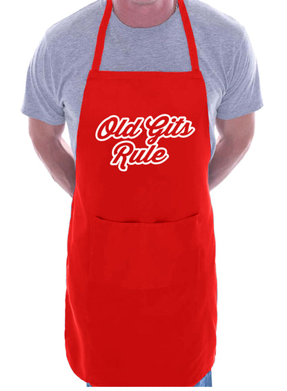 Old Gits Rule Funny Birthday Retirement Gift Novelty BBQ Cooking Apron