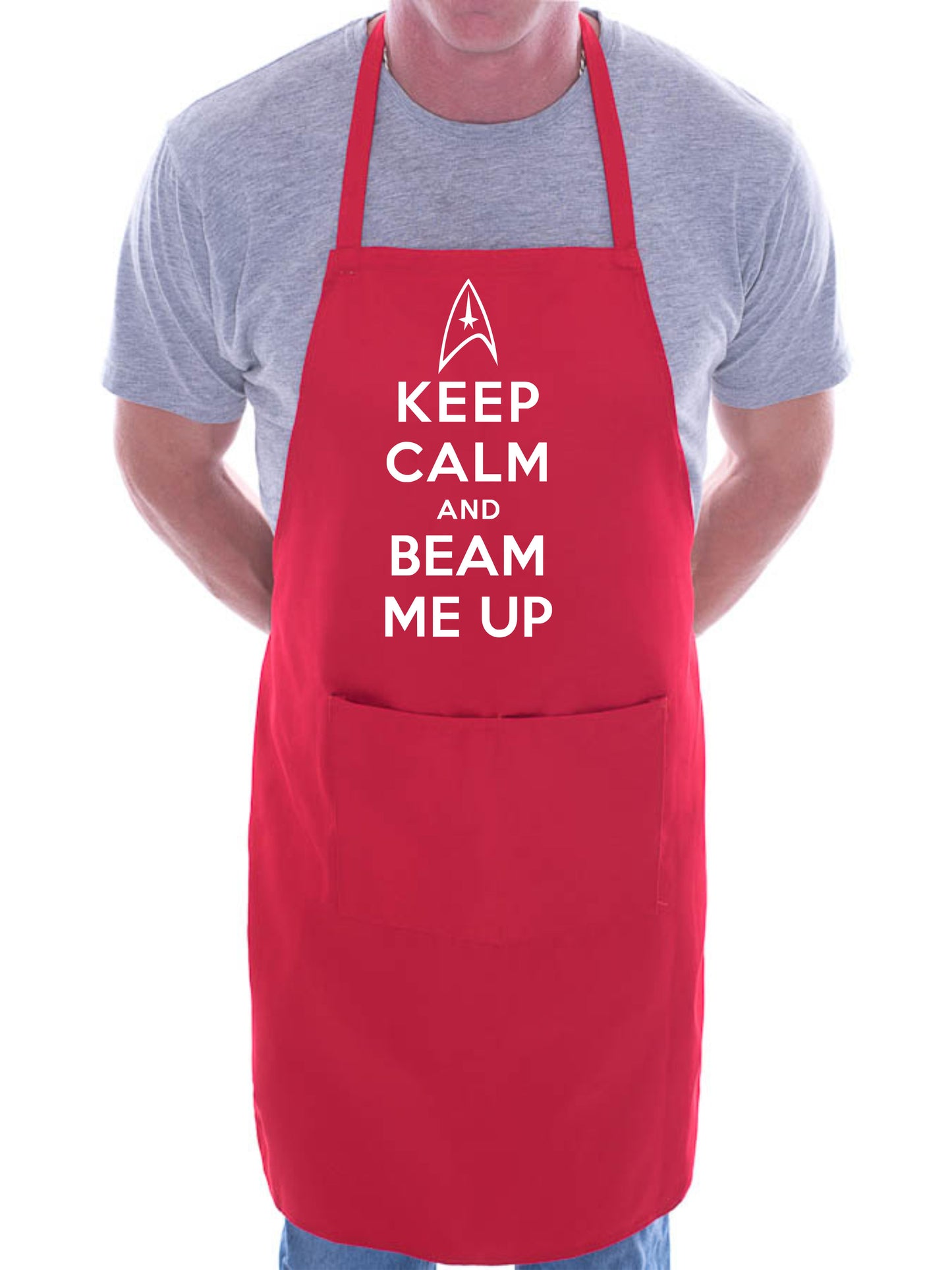 Keep Calm & Beam Me Up Scotty Funny Gift Novelty Cooking BBQ Apron