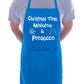 Christmas Time Mistletoe And Wine Funny Chef Cook BBQ Apron