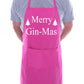 Merry Ginmas Funny Chef Cook Christmas Xmas Gift BBQ Apron