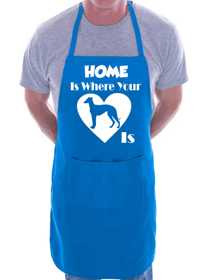 Home Is Where Your Greyhound Is Funny Dog Lover Gift Novelty Cooking BBQ Apron