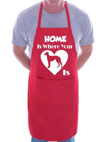Home Is Where Your Greyhound Is Funny Dog Lover Gift Novelty Cooking BBQ Apron