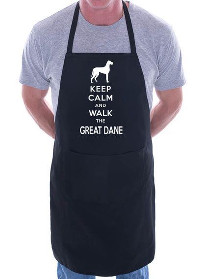Keep Calm & Walk The Great Dane Funny Dog Lover Gift Novelty Cooking BBQ Apron