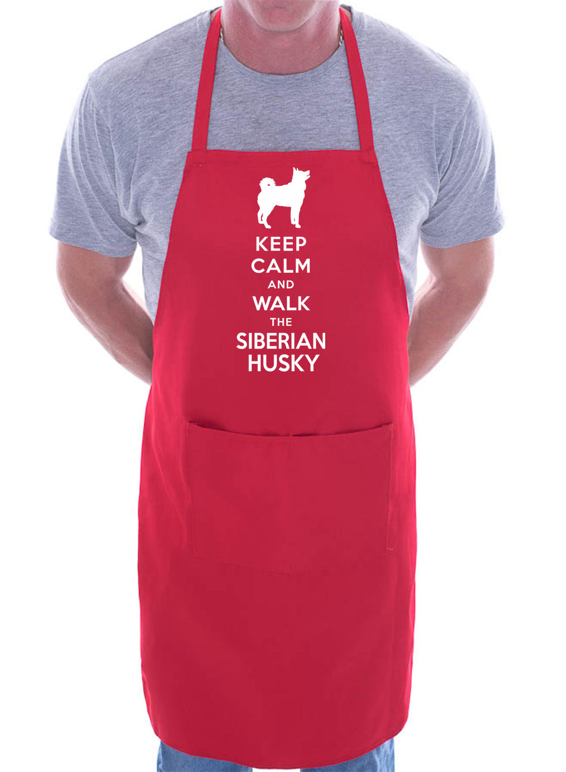 Keep Calm & Walk Siberian Husky Funny Dog Lover Gift Novelty Cooking BBQ Apron