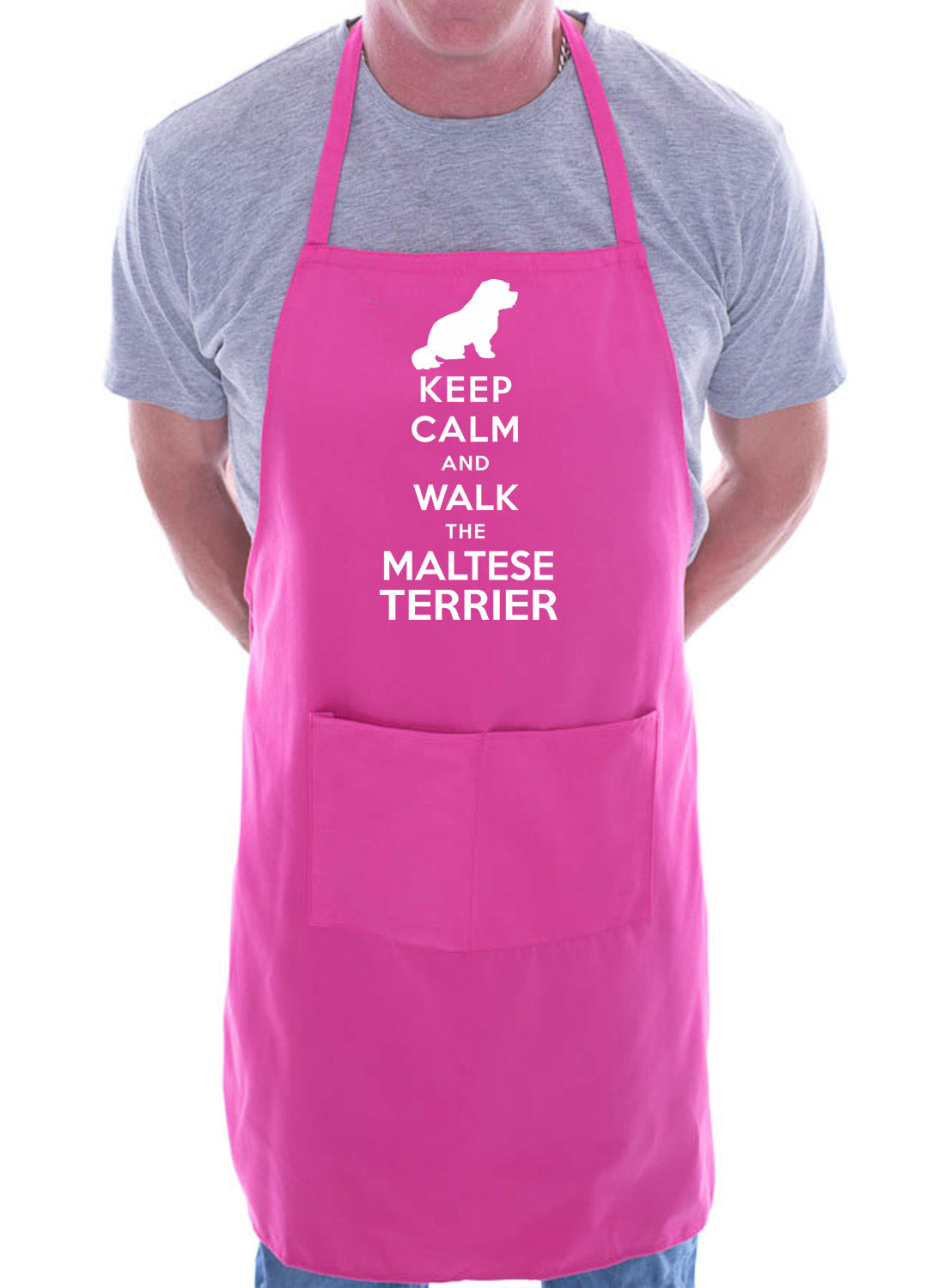 Keep Calm & Walk The Maltese Terrier Dog Lover Gift Novelty Cooking BBQ Apron