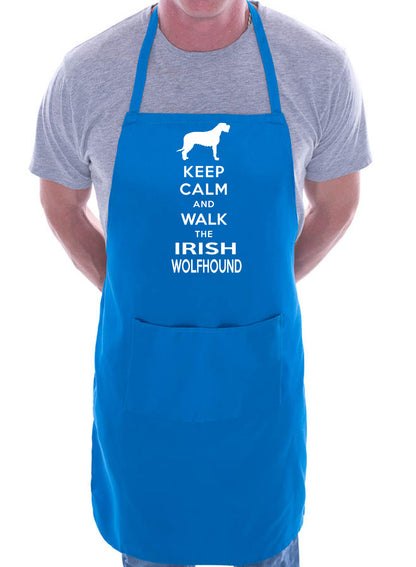 Keep Calm & Walk Irish Wolfhound Funny Dog Lover Gift Novelty Cooking BBQ Apron