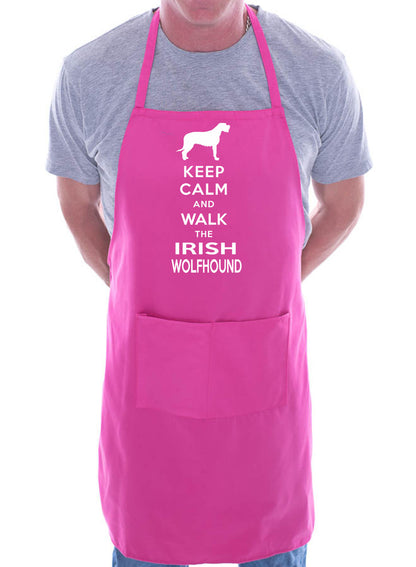 Keep Calm & Walk Irish Wolfhound Funny Dog Lover Gift Novelty Cooking BBQ Apron