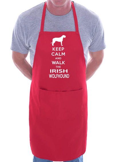 Keep Calm & Walk Irish Wolfhound Funny Dog Lover Gift Novelty Cooking BBQ Apron