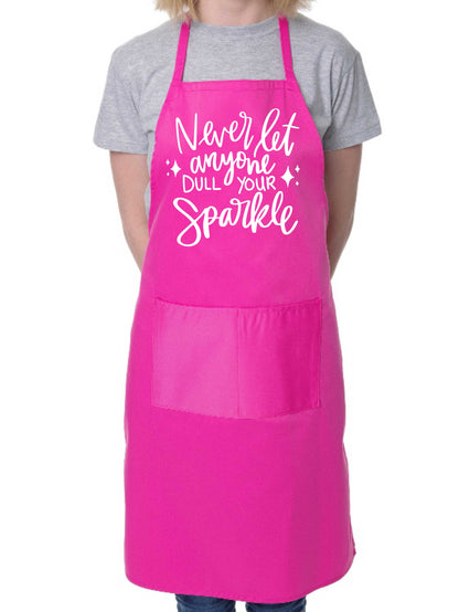 Never Let Anyone Dull Your Shine Apron Funny Birthday Gift Cooking Baking BBQ