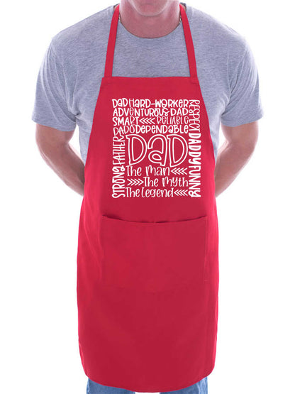 Dad The Man The Myth Apron Funny Father's Day Birthday Gift Cooking Baking BBQ