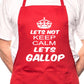 Lets Not Keep Calm Gallop Horses BBQ Funny Apron