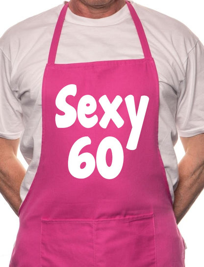 Adult 60th Birthday Sexy 60 BBQ Cooking Funny Novelty Apron