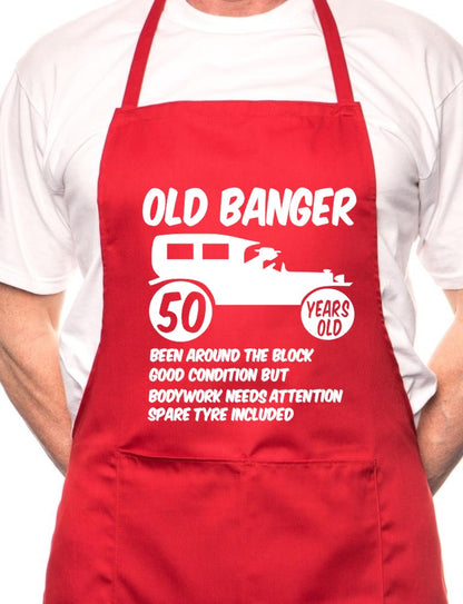 50th Birthday Old Banger BBQ Funny Apron