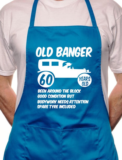 60th Birthday Old Banger BBQ Cooking Funny Novelty Apron