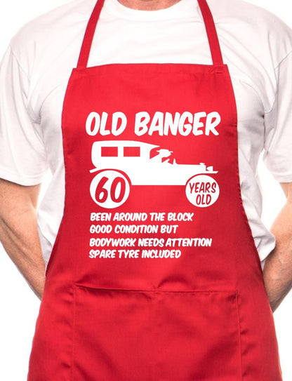 60th Birthday Old Banger BBQ Cooking Funny Novelty Apron