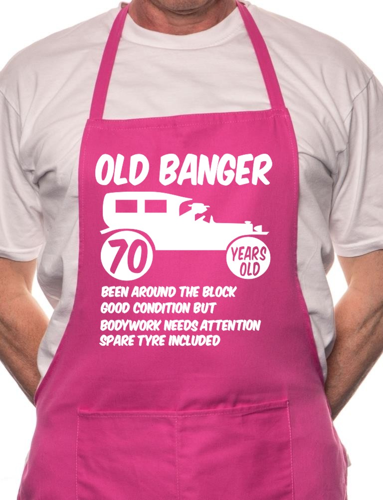 70th Birthday Old Banger BBQ Funny Apron
