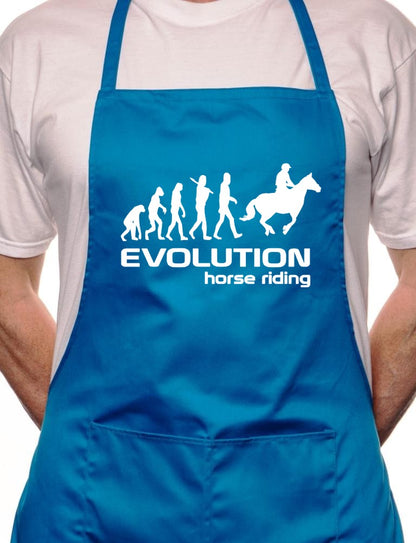 Adult Evolution Of Horse Riding Pony BBQ Cooking Funny Novelty Apron