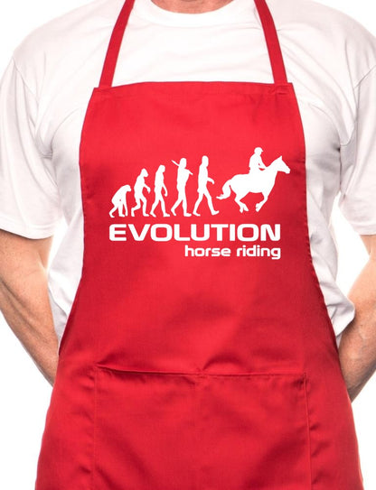Adult Evolution Of Horse Riding Pony BBQ Cooking Funny Novelty Apron