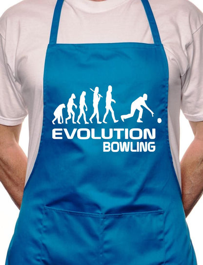Evolution Of Crown Green Bowling BBQ Funny Apron