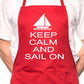 Adult Keep Calm And Sail Sailing BBQ Cooking Funny Novelty Apron