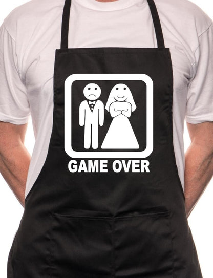 Game Over Stag Do Night BBQ Funny Apron