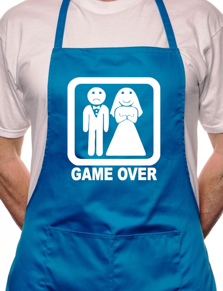 Game Over Stag Do Night BBQ Funny Apron