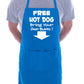 Free Hot Dog Funny Gift BBQ Apron Birthday Present Father's Day
