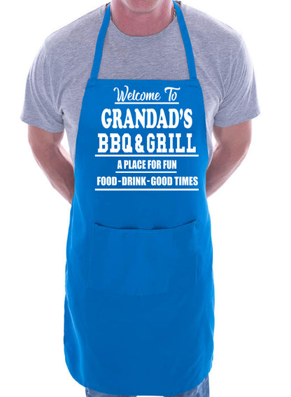 Welcome To Grandad's BBQ Barbeque Gift Funny Novelty Gag Gift Cooking BBQ Apron