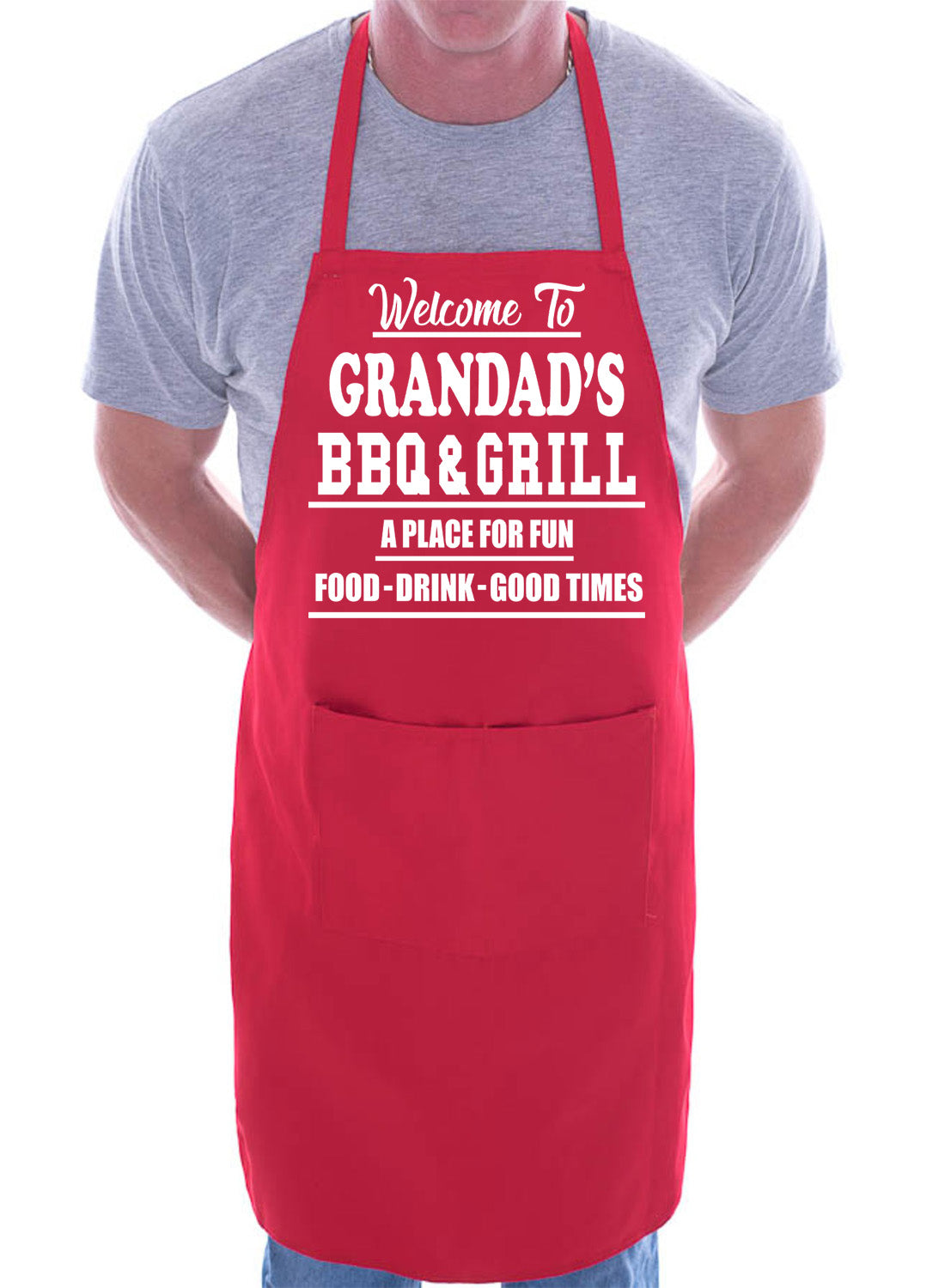 Welcome To Grandad's BBQ Barbeque Gift Funny Novelty Gag Gift Cooking BBQ Apron