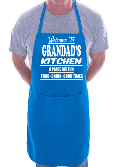 Welcome To Grandad's Kitchen Apron Gift Funny Novelty Gag Cooking BBQ Apron