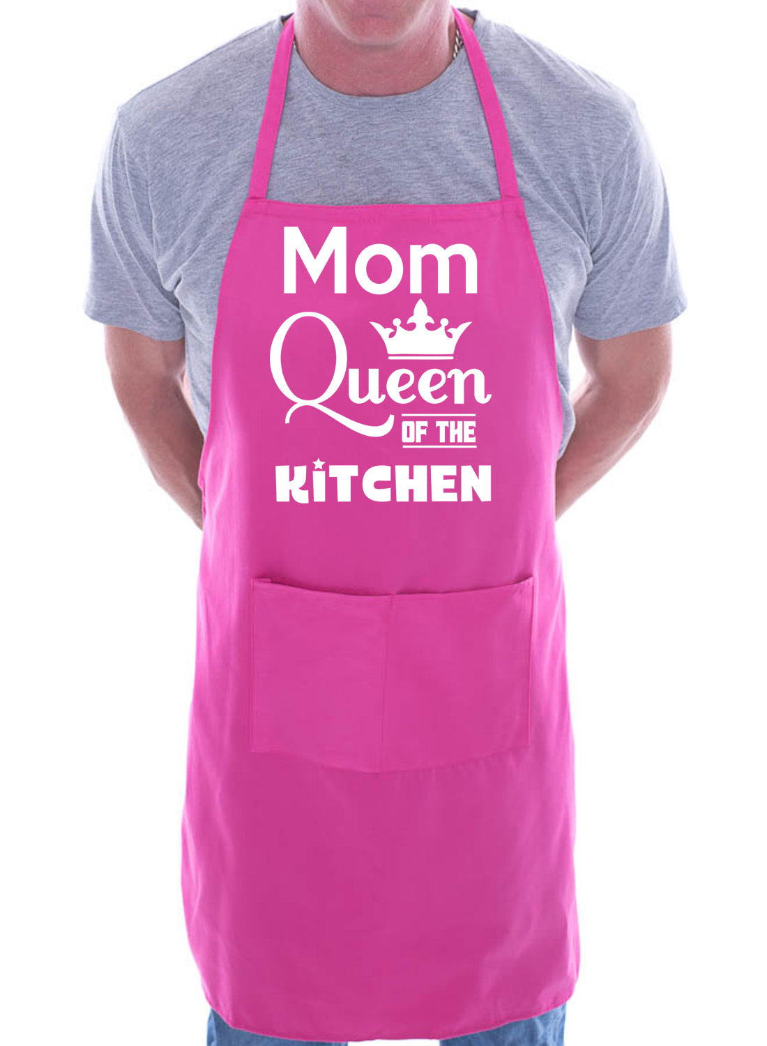 Mom Queen Of The Kitchen Funny Chef Birthday Gift Novelty Cooking BBQ Apron