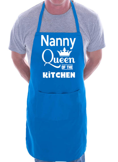 Nanny Queen Of The Kitchen Funny Chef Birthday Gift Novelty Cooking BBQ Apron