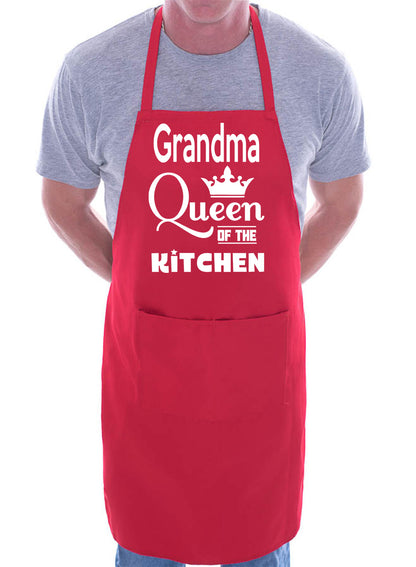 Grandma Queen Of The Kitchen Funny Chef Birthday Gift Novelty Cooking BBQ Apron