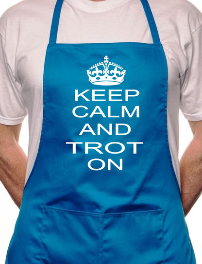 Adult Keep Calm & Trot On Horses BBQ Cooking Funny Novelty Apron