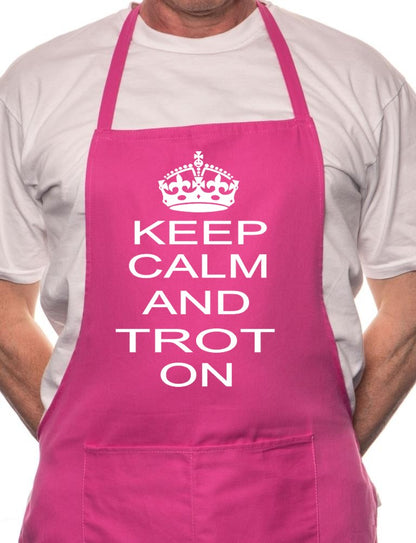 Adult Keep Calm & Trot On Horses BBQ Cooking Funny Novelty Apron