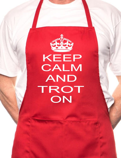 Adult Keep Calm & Trot On Horses BBQ Cooking Funny Novelty Apron