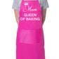 By Adult Mum Queen of Baking Novelty Cooking Bakers Ladies Apron Mothers Day