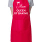 By Adult Mum Queen of Baking Novelty Cooking Bakers Ladies Apron Mothers Day