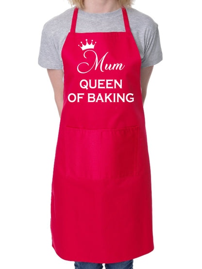 By Adult Mum Queen of Baking Novelty Cooking Bakers Ladies Apron Mothers Day