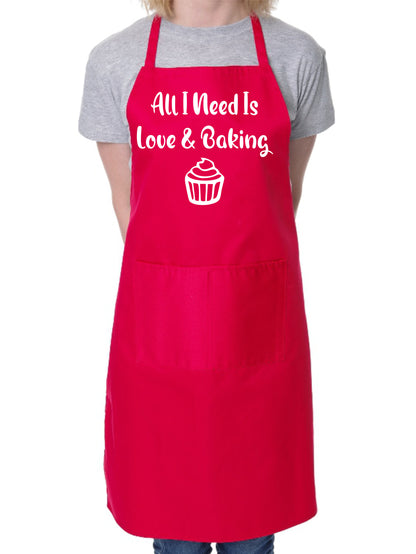 All I Need Love & Baking Mother's Day Cooking Bakers Ladies Apron