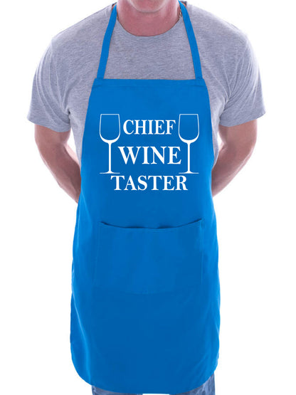Chief Wine Taster Apron Novelty Slogan BBQ Baking Cooking