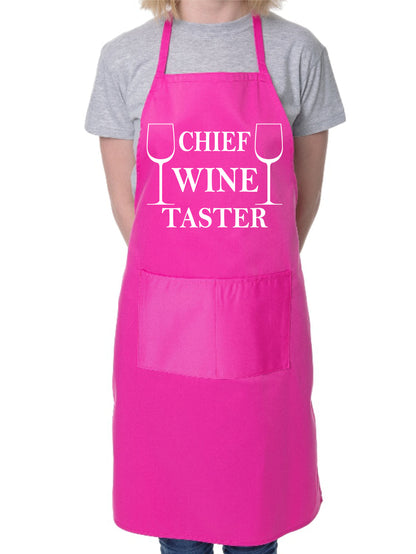 Chief Wine Taster Apron Novelty Slogan BBQ Baking Cooking
