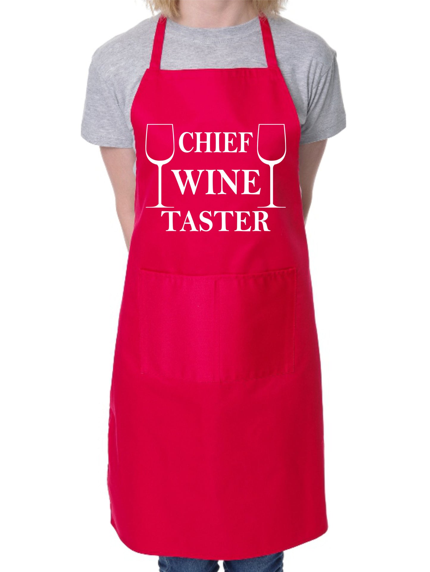 Chief Wine Taster Apron Novelty Slogan BBQ Baking Cooking