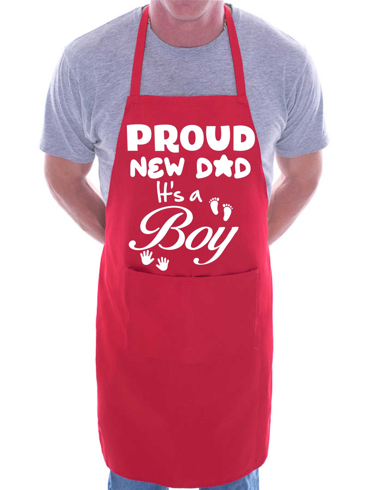 Proud New Dad It’s a Boy New Baby Apron Novelty Baking BBQ Cooking