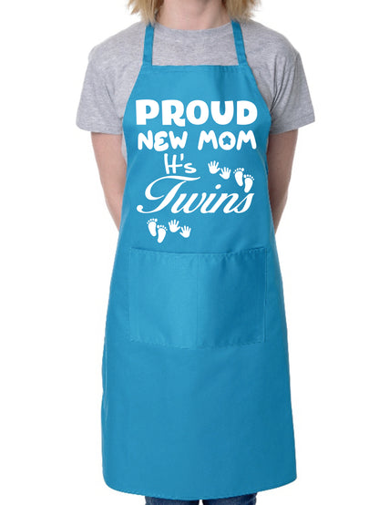 Proud New Mom It’s Twins New Baby Apron Baking BBQ