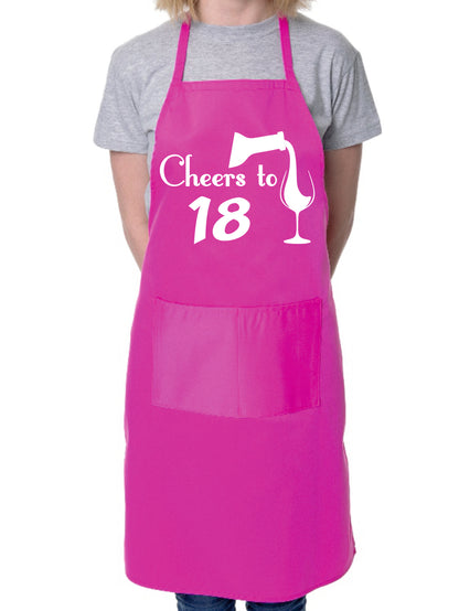 18th Birthday Apron Cheers to 18 Apron Baking BBQ Gift