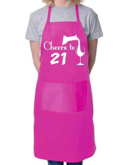 21st Birthday Apron Cheers to 21 Apron Novelty Baking BBQ Cooking Gifts