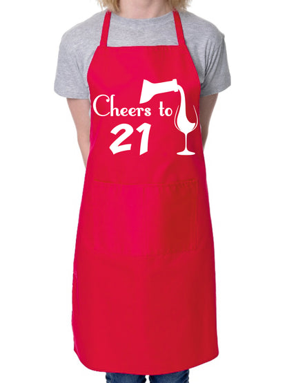 21st Birthday Apron Cheers to 21 Apron Novelty Baking BBQ Cooking Gifts