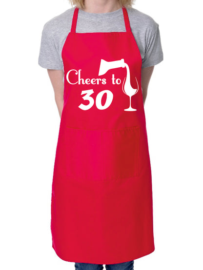 30th Birthday Apron Cheers to 30 Apron Baking BBQ Gift