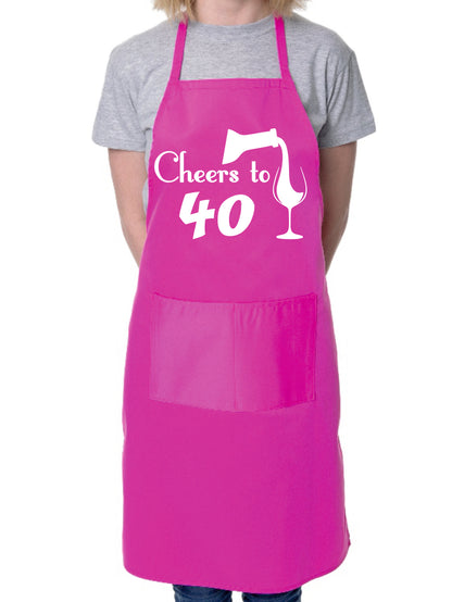 40th Birthday Apron Cheers to 40 Apron Novelty Baking BBQ Cooking Gift